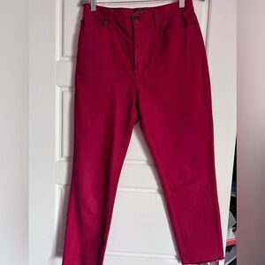 Abercrombie & Fitch, High Rise Mom Jean, Red color, 27/4 Size